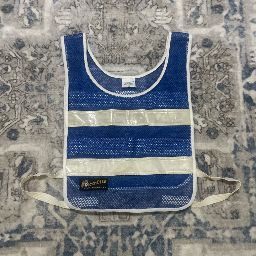 Jog•a•Lite Blue Mesh Safety Vest with Reflective Stripes